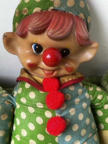 Knickerbocker Payaso Musical Nariz Gira Retro Cara de Goma Antiguo Raro Peluche - Imagen 8 de 16