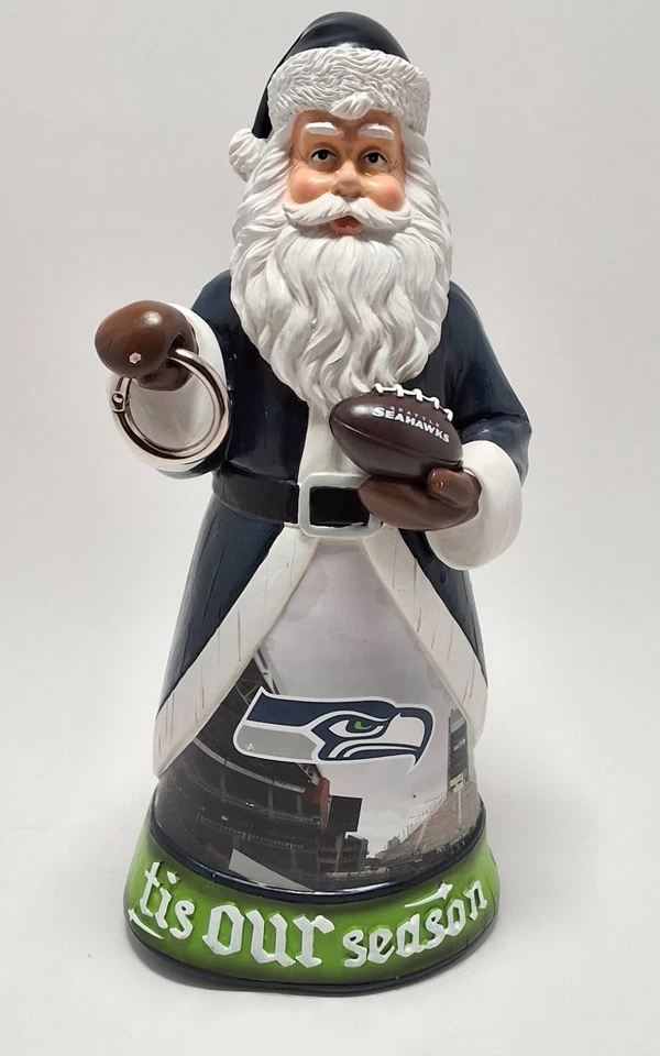 "Figura de fútbol americano de la NFL de los Seattle Seahawks Santa coleccionable 9""" Foto 2 de 4
