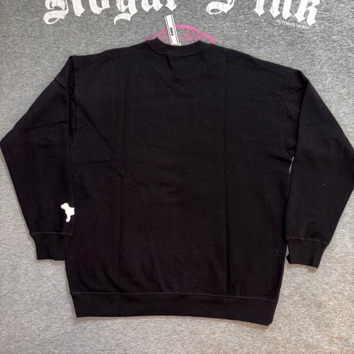 VS PINK Limited Edition Pure Black Ivy Fleece Oversized Crewneck Sweatshirt- XL - Picture 5 of 7