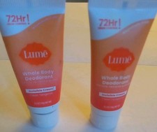 2PK Lume Clean Tangerine Whole Body Deodorant Invisible Cream Mini Travel 0.5 oz