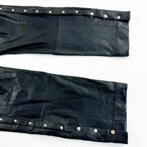 141. UNISEX 38 Black Leather Chaps BLUE IGUANA LEATHER - Picture 8 of 8