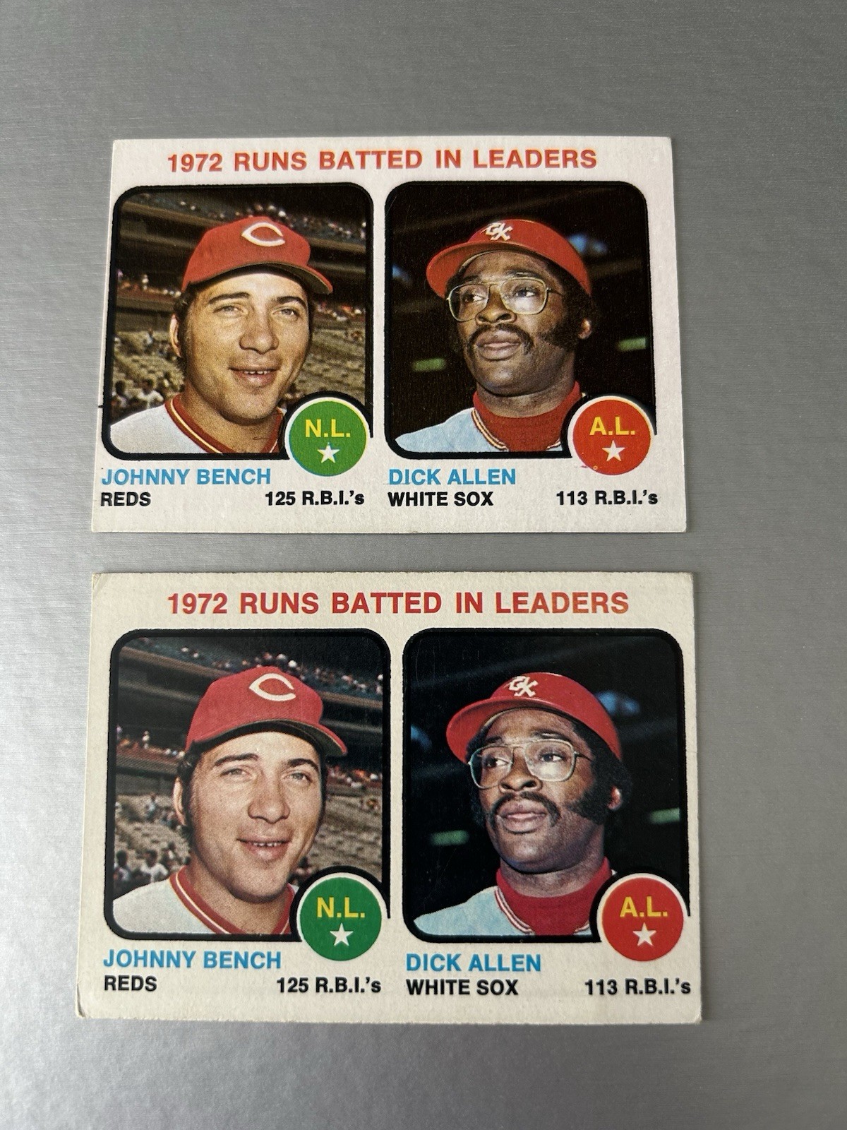 1973 Topps - League Leaders Johnny Bench, Dick Allen #63 (2 Cards)
