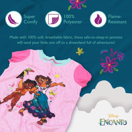 Disney Girls' Encanto Pajama Set, Fun TIME Together, 8 - Picture 3 of 6