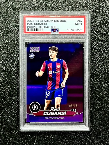 Pau Cubarsi [Purple Refractor] #67 2023 Topps Stadium Club Chrome UEFA card