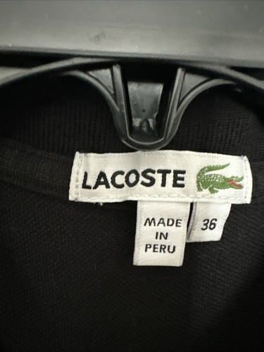 Lacoste Womens Cotton Collared Short Sleeve Button-Up Polo Shirt Black Size 36 - Picture 3 of 8