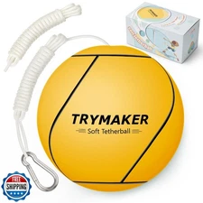 Trymaker Tetherball, Tether Balls and Rope Set, Replacement Tetherball for Ki