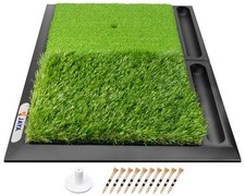 25" x 17" Golf Hitting Mat with Ball Tray, Heavy Rubber Base, Fairway  Rough...