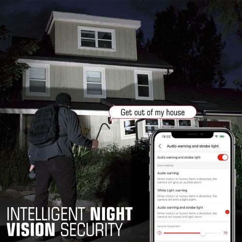 Home Security Cameras Wireless Outdoor No Subscription - WiFi Security Camera... - Bild 4 von 6