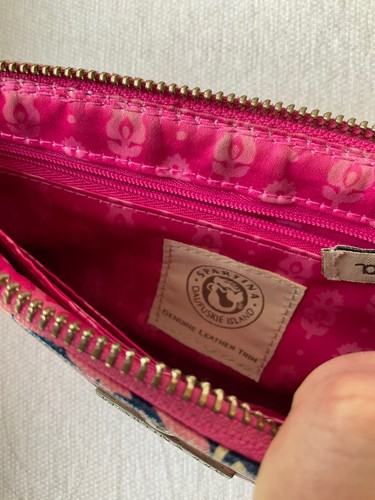 Spartina 449 Retreat Geldbörse/Clutch mit Handgelenk marineblau & rosa Elefanten Rückzugsmuster - Bild 5 von 10