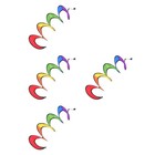  4 Stück Regenbogen-Filzstoff-Wimpelbanner, mehrfarbige Party-Girlande,