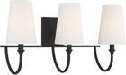 Savoy House Cameron 3 Light Matte Black Vanity Light Fabric Shades 8-2542-3-89