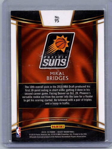 2018-19 Panini Select #95 Mikal Bridges - Bild 2 von 2