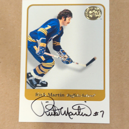 Rick Martin 2001 Fleer Greats of the Game Autograph card
