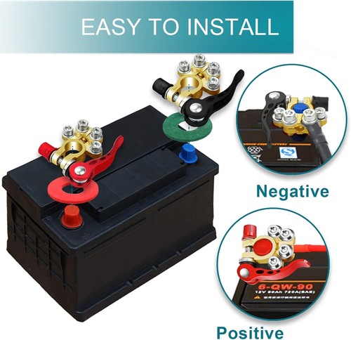 2PCS Battery Terminal Connectors, 4 Way Quick Release Disconnect Copper - 第 6/8 張圖片
