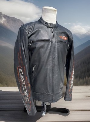 Harley Davidson Men's RIDE READY Black Leather Jacket Medium 98000