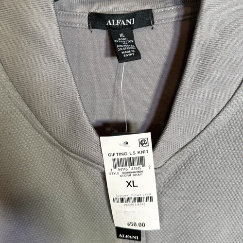 Alfani Men's Pique Knit Bomber Jacket, storm gray  XL $50 - Picture 4 of 4