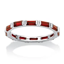 Birthstone .925 Sterling Silver Eternity Band