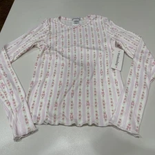 Weekending Long Sleeve Lounge Top Floral Pink L