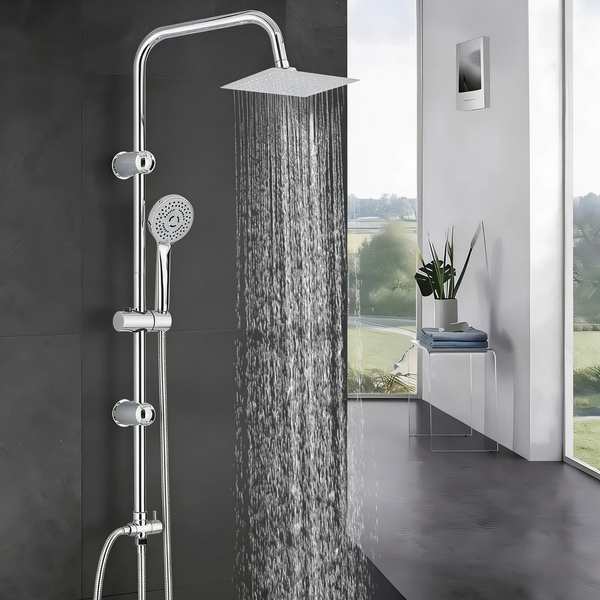 Edelstahl Duschsystem Set Duschset Ohne Armatur Regendusche ÜBerkopfbrause Set-image