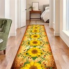 Sunflower Long Rugs,2x7ftYellow Sunflower Kitchen Decor Rug, Country Rustic F...