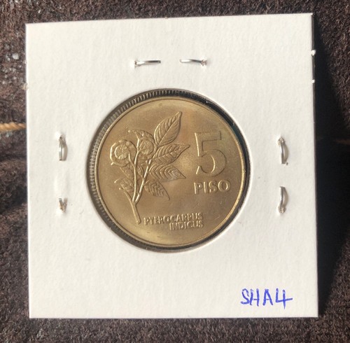 1991 Philippines 5 Piso UNCIRCULATED Nickel Brass Coin-25.5MM-KM#259 - Picture 4 of 4