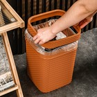Imitation Rattan Trash Can Office Home Bin Small Square Wicker Waste