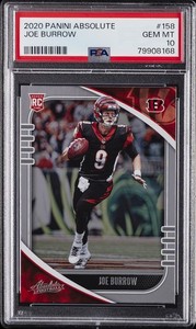 2020 PANINI ABSOLUTE #158 JOE BURROW ROOKIE RC PSA 10