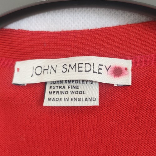 Gilet John Smedley lana merino taglia M maglia cardigan senza maniche arancione brillante - Foto 3 di 7