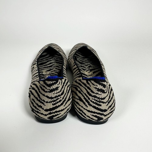 NUOVE scarpe Rothy’s taglia 7 nere bianche Zebra The Flat Ballet punta tonda RITIRATE - Foto 5 di 13