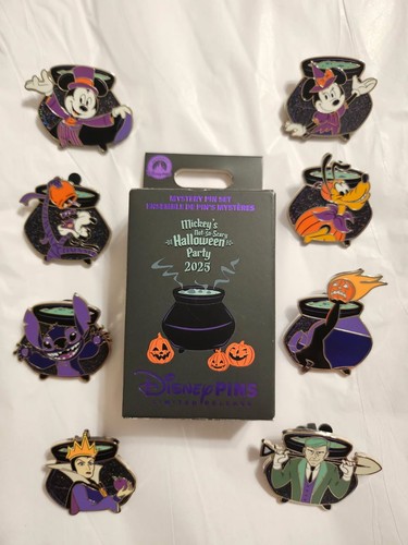 2025 Disney Mickey's Not So Scary Halloween Party Mystery Pin Set Complete 8 Set