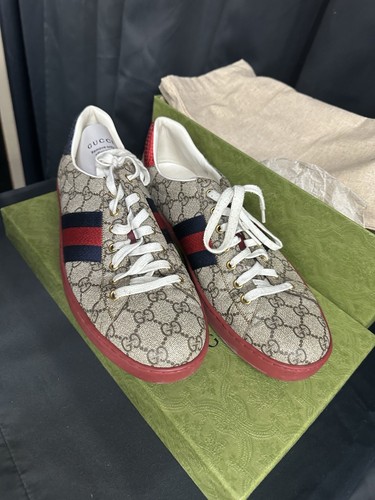 Gucci Ace GG Supreme Monogram Logo Canvas Sneaker Men's 9 G (US Men's 11.5)