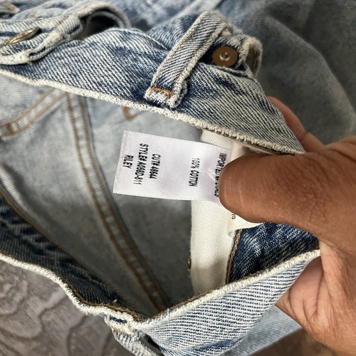 Jeans denim Agolde Riley vita alta taglio dritto bottoni leggeri taglio mosca taglia 28 - Foto 5 di 12