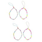 4 szt. Kolorowe koraliki Projekt serca Łańcuchy telefoniczne Smycze telefoniczne Pasy telefoniczne