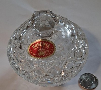 Small  Bohemia 24% Leaded Crystal Covered Candy Jar Vintage Giftable