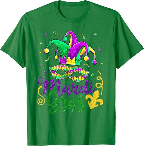 Karneval 2025 - Damen Mädchen Maske Perlen New Orleans Party T-Shirt Hoodie - Bild 13 von 17