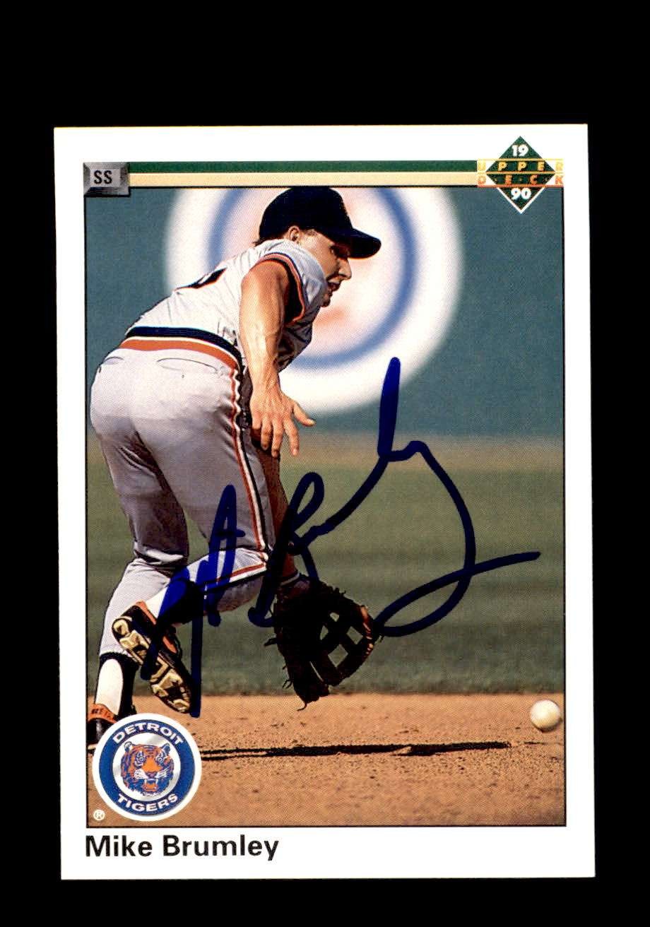 Mike Brumley Autograph Signed 1990 Upper Deck Detroit Tigers