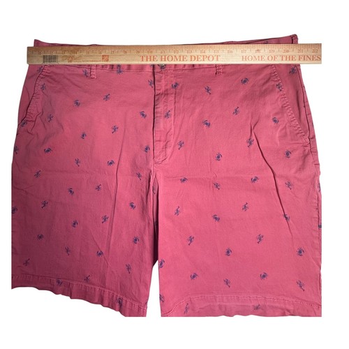 IZOD Advantage Herren Shorts Gr. 42 rot/koralle Krabbenmuster Freizeit Chino - Bild 3 von 5