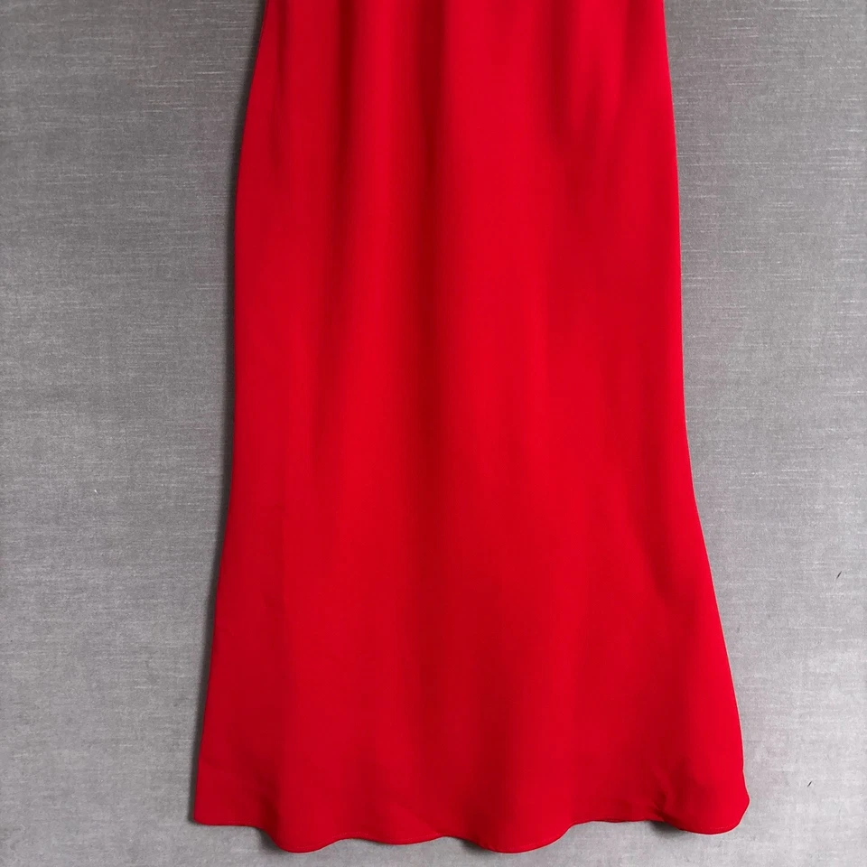 Calvin Klein Dress 16 Red Halter Maxi Gown Formal Holiday Party Evening Gala - Image 3 of 4