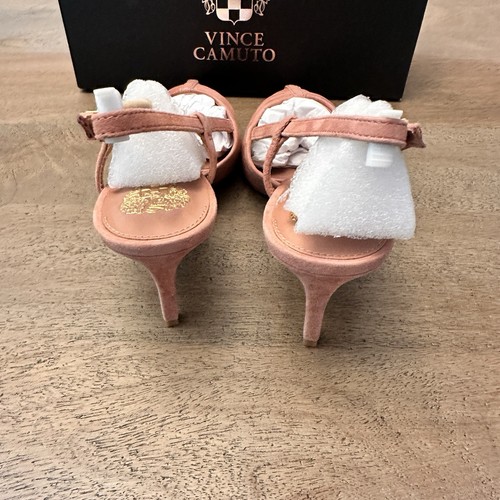 Vince Camuto Leather Ruched Slingback Pumps Kelten Pale Pink Sz 7 Buckle NEW - Picture 12 of 15