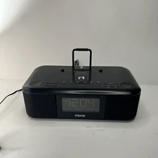 iHome iDL95 FM Alarm Clock iPhone/iPod USB/Lightning Dock Aux - Black / NO CABLE