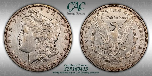1893 "O" Morgan SILVER Dollar $1 CAC XF Details KEY DATE!! High Res Photos