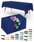 Plastic Table Cloth Disposable 10 Pack, 52 x 70 52" X 70" Rectangle Navy Blue