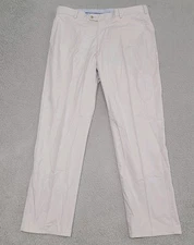 Peter Millar Pants Mens 36x31 Khaki Pleated Pima Cotton Stretch Golf Dress