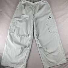 Adidas Parachute Pants Womens Wonder Silver City Escape Cargo Wide Leg Baggy Y2K
