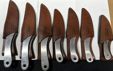 Vintage Hibben Stainless Taiwan Fixed Blade Dagger Knife Sheath Lot Of 9