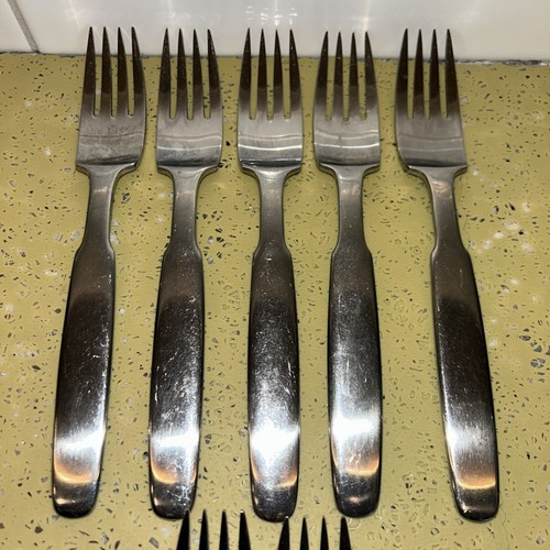7 Stck. LAUFFER *KRONOS* EDELSTAHL BESTECK 5 Abendessen 2 Salatgabeln 18/8 Japan - Bild 2 von 7