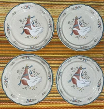 International Tableworks Marmalade Geese 7 5/8" Salad Plates SET OF 4 ~ EXC COND