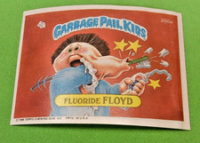 1986 GARBAGE PAIL KIDS 200A FLUORIDE FLOYD NO DIE CUT AT ALL ERROR