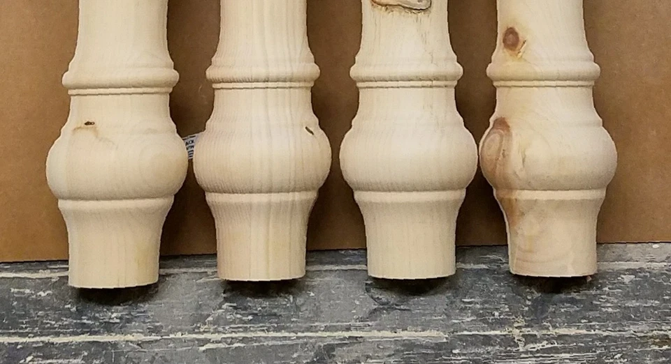 Ножки кухонного стола для фермерского дома — деревянные островные ножки. Повернутые ноги. Сосновое дерево. - Изображение 2 из 4