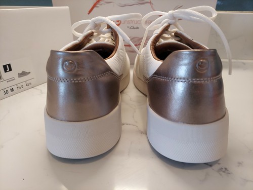 Damenschuhe 10 unstrukturierte Clarks UN Alfresco LO weißgoldfarbenes Leder 26135710 - Bild 2 von 12